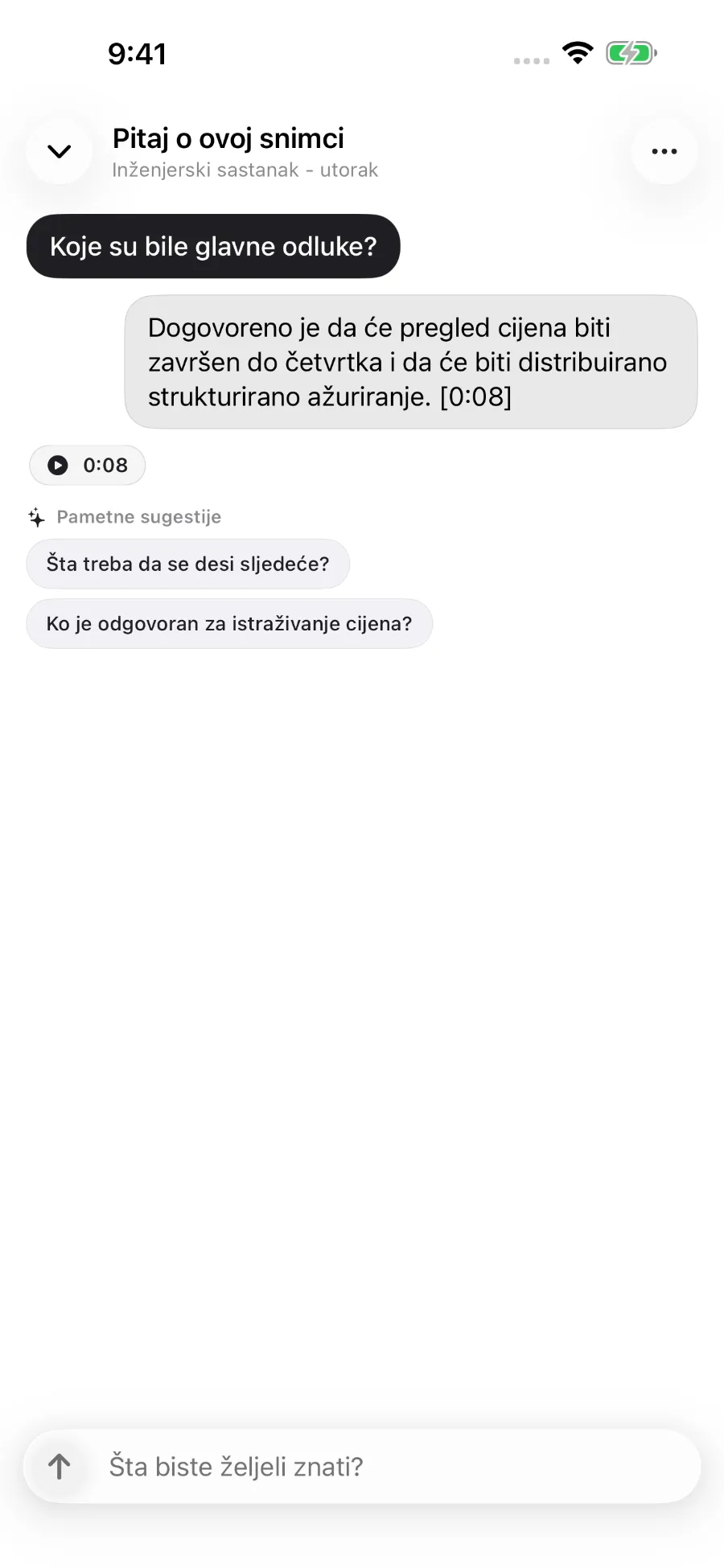 ToText odgovara na pitanje o snimku i povezuje odgovor s vremenskom oznakom.