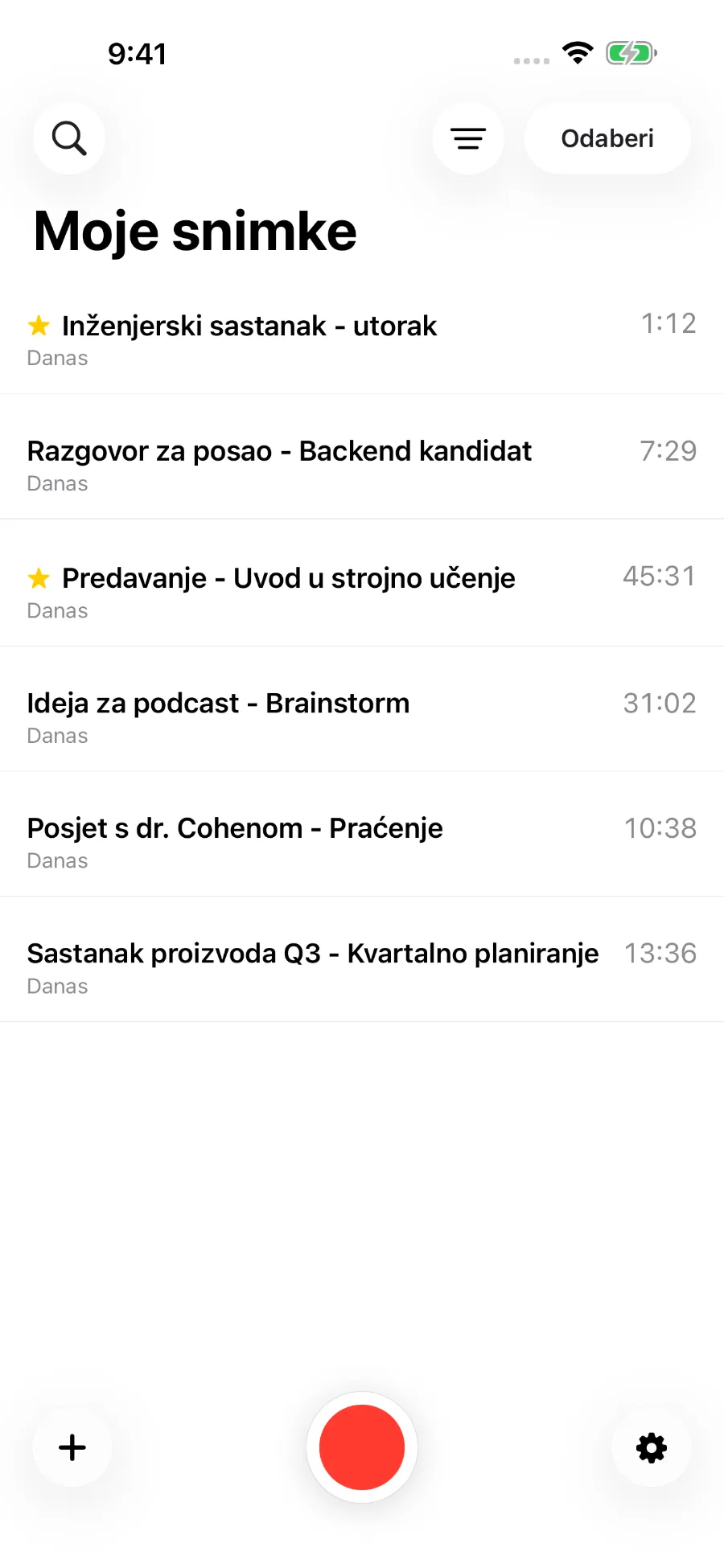 ToTextova knjižnica sa spremljenim snimkama.