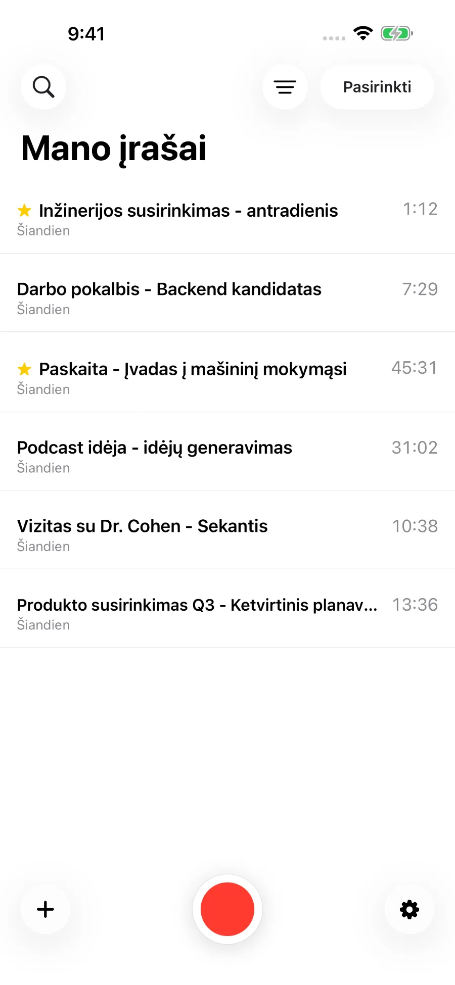 ToText biblioteka su išsaugotais įrašais.