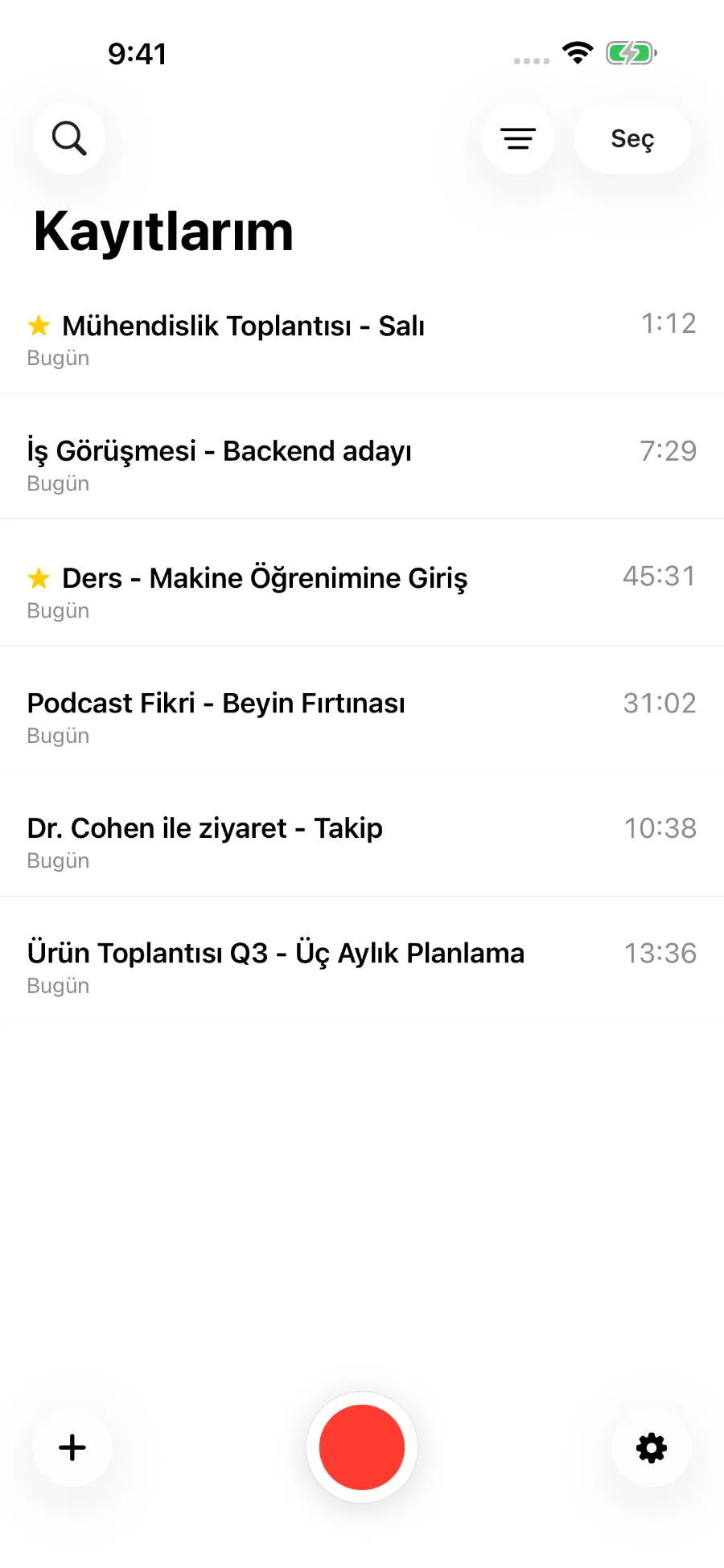 Kaydedilmiş kayıtları gösteren ToText arşivi.